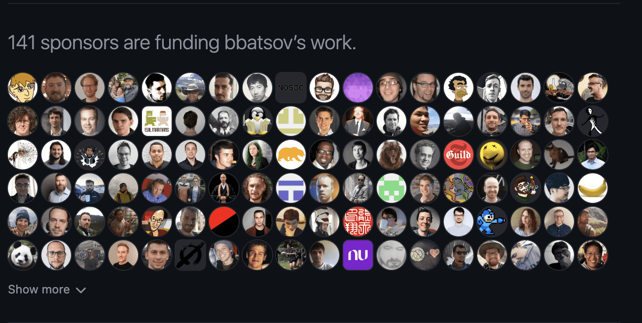 Sponsors status: bbatsov