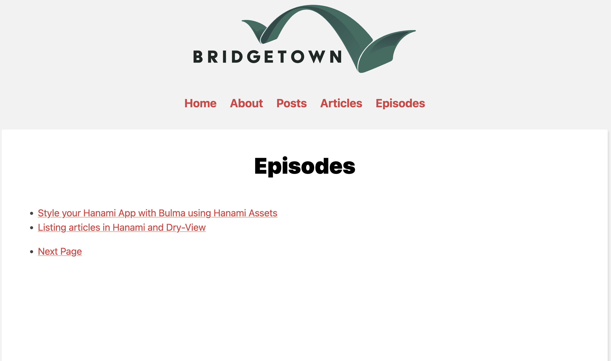 Bridgetown pagination
