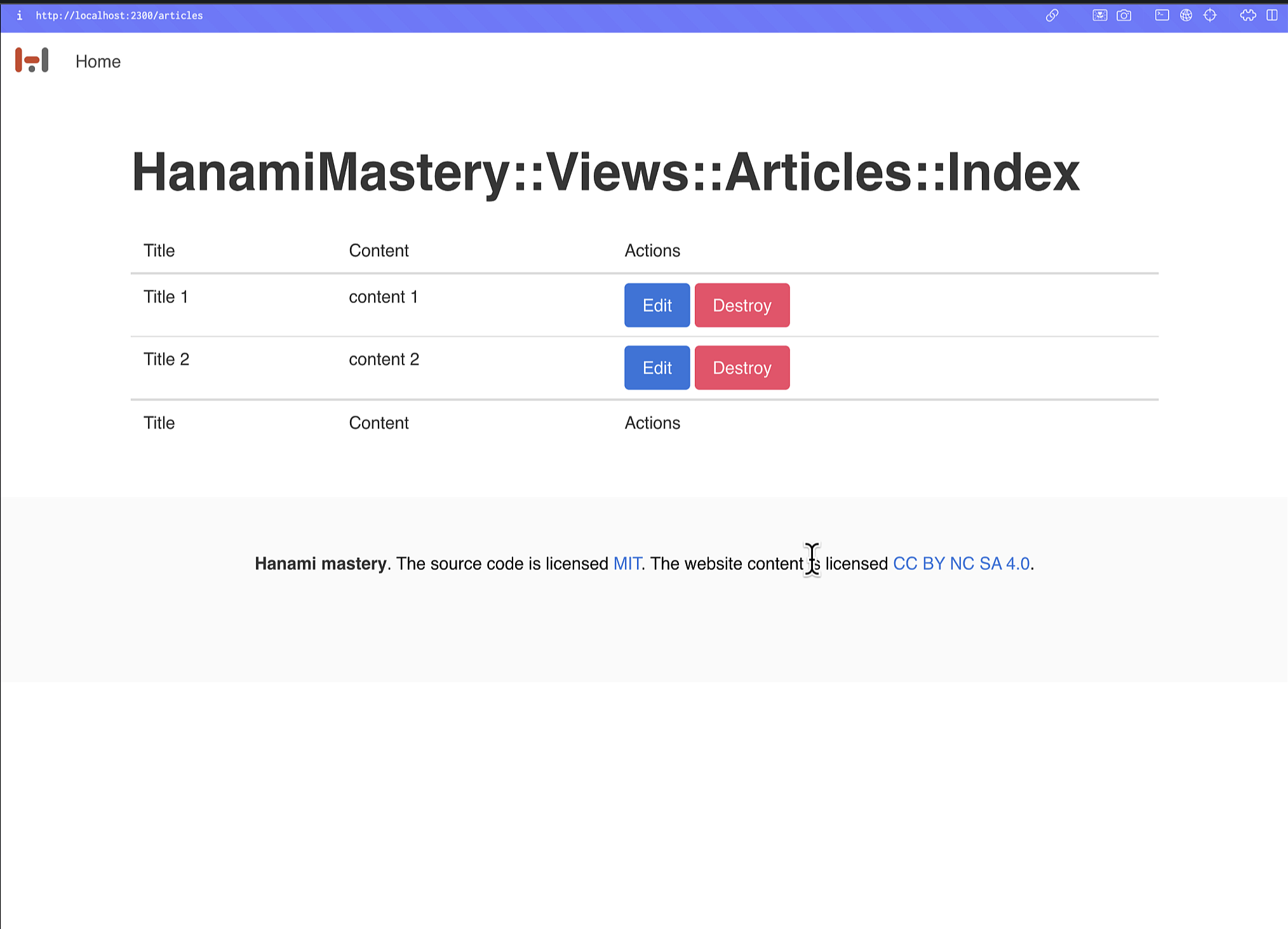 Articles index page preview